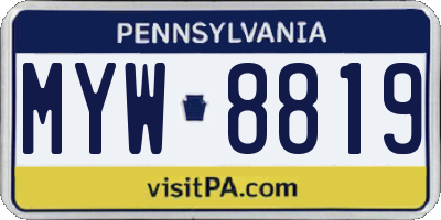 PA license plate MYW8819