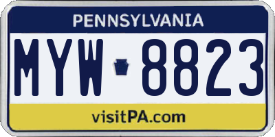 PA license plate MYW8823