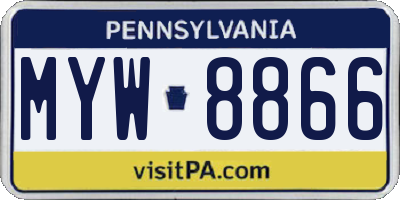 PA license plate MYW8866