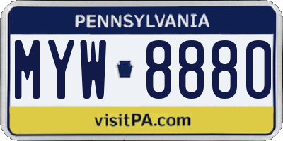 PA license plate MYW8880