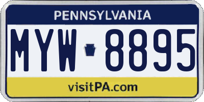 PA license plate MYW8895
