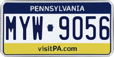 PA license plate MYW9056