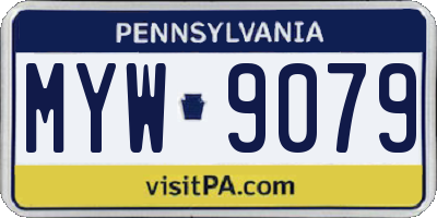 PA license plate MYW9079
