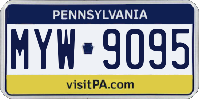 PA license plate MYW9095