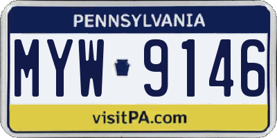 PA license plate MYW9146