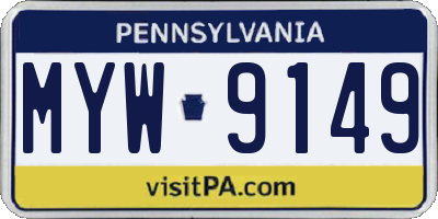 PA license plate MYW9149