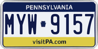 PA license plate MYW9157