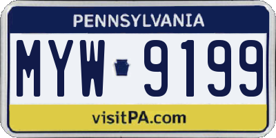 PA license plate MYW9199