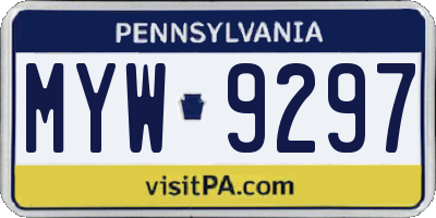 PA license plate MYW9297