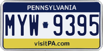 PA license plate MYW9395