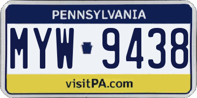 PA license plate MYW9438