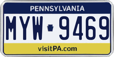PA license plate MYW9469