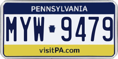 PA license plate MYW9479