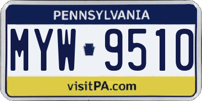 PA license plate MYW9510