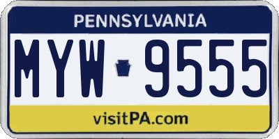 PA license plate MYW9555