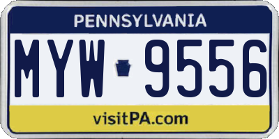 PA license plate MYW9556