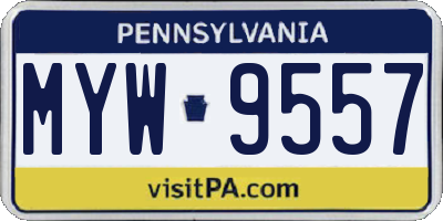 PA license plate MYW9557