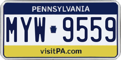 PA license plate MYW9559