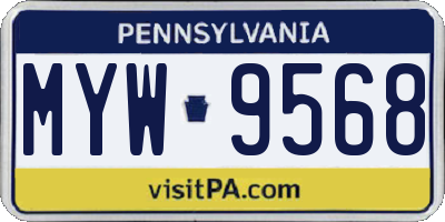 PA license plate MYW9568
