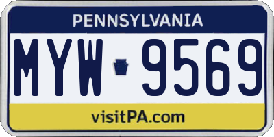 PA license plate MYW9569
