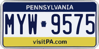 PA license plate MYW9575