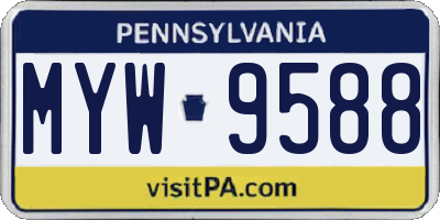 PA license plate MYW9588