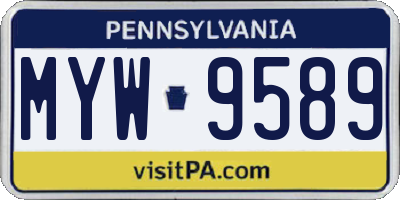 PA license plate MYW9589