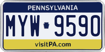 PA license plate MYW9590