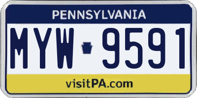 PA license plate MYW9591