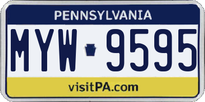 PA license plate MYW9595