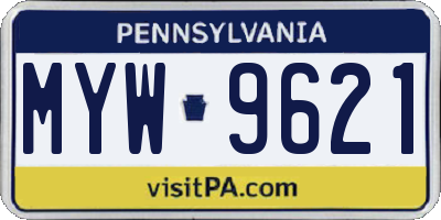 PA license plate MYW9621