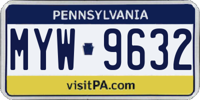 PA license plate MYW9632