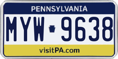 PA license plate MYW9638