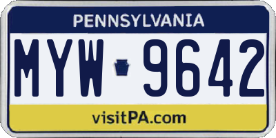PA license plate MYW9642