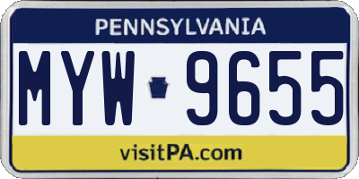 PA license plate MYW9655