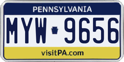 PA license plate MYW9656
