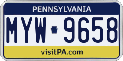 PA license plate MYW9658