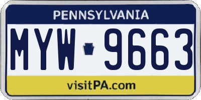 PA license plate MYW9663