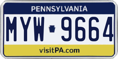 PA license plate MYW9664