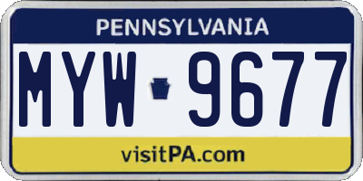 PA license plate MYW9677