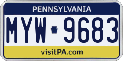 PA license plate MYW9683