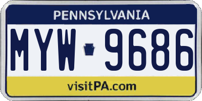 PA license plate MYW9686