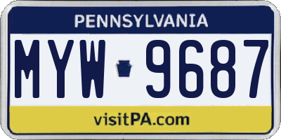 PA license plate MYW9687