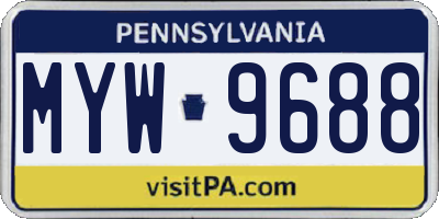 PA license plate MYW9688