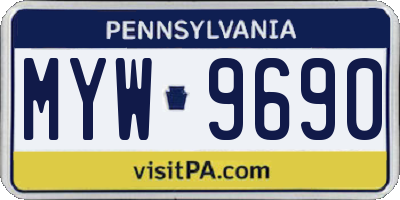 PA license plate MYW9690
