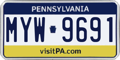 PA license plate MYW9691