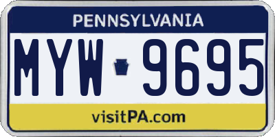 PA license plate MYW9695