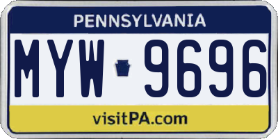 PA license plate MYW9696