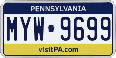 PA license plate MYW9699