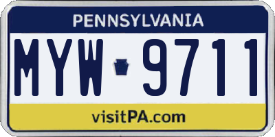 PA license plate MYW9711